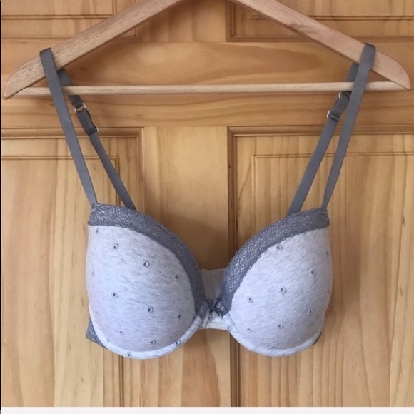 aerie embroidered polka dot convertible cotton lace trim 36C bra - Picture 2 of 7